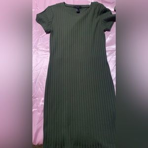 Olive bodycon cut out midi dress